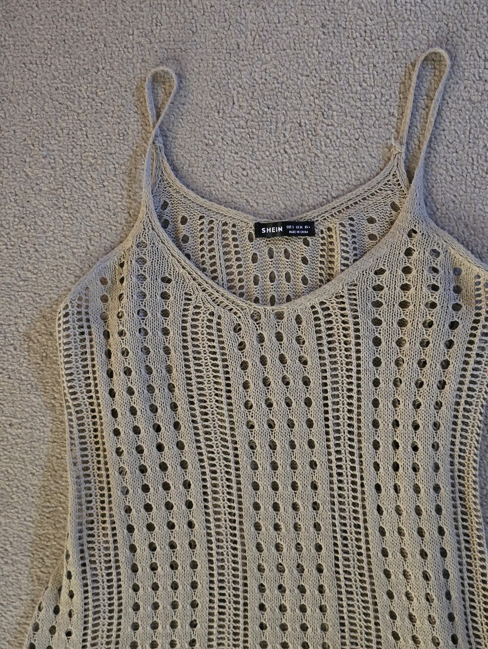 Beige Crochet Cover Dress - Picture 6 of 7